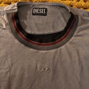 Diesel Gray and Black Short Sleeve Tee